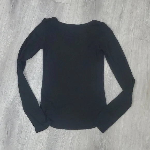 Joah Brown Henley Long Sleeve Top Black S/M In Great Condition - Picture 8 of 9
